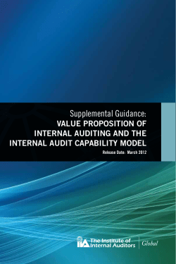 Value Proposition of IA and the IA Capability Model