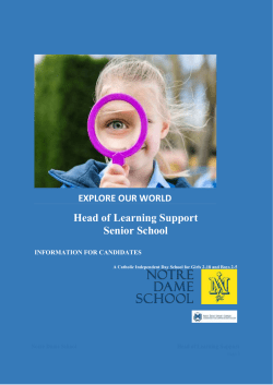 Head of Learning Support - NDS