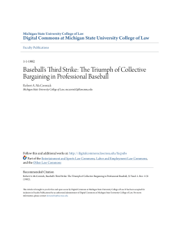 Baseball`s Third Strike - Digital Commons at Michigan State