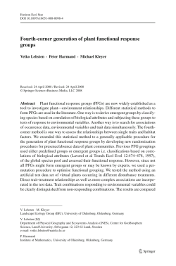 Fourth-corner generation of plant functional response groups