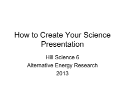 How to Create Your Science Presentation