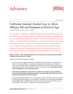 California Amends Alcohol Law to Allow Military IDs and Passports