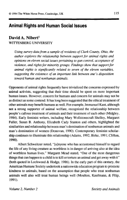 115 Animal Rights and Human Social Issues David A. Nibert1