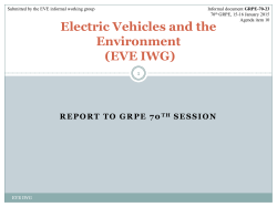 Electric Vehicles and the Environment (EVE IWG)