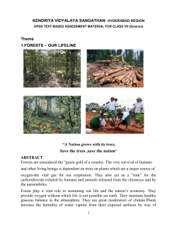 Forest play a vital role in sustaining our life and the nation`s