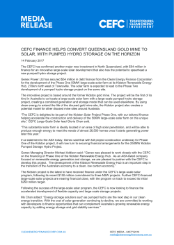 cefc finance helps convert queensland gold mine to