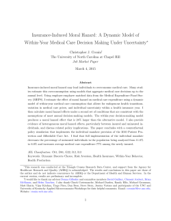 Insurance-Induced Moral Hazard - Tulane University