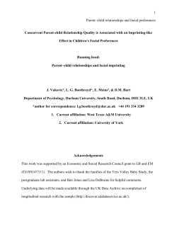 Quality of relationship with parents influences children`s preferences