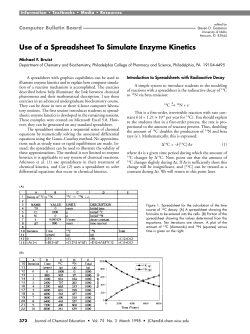 Use of a Spreadsheet To Simulate Enzyme Kinetics