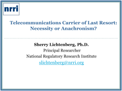Telecommunications Carrier of Last Resort