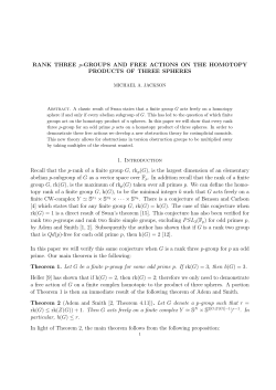 RANK THREE p-GROUPS AND FREE ACTIONS ON THE