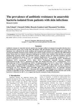 The prevalence of antibiotic resistance in anaerobic bacteria