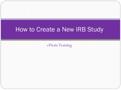 How to Create New IRB Study