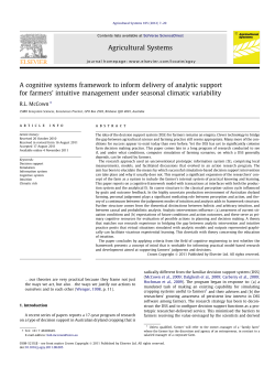 A cognitive systems framework to inform delivery of