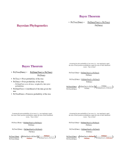 Bayesian Phylogenetics Bayes Theorem Bayes Theorem