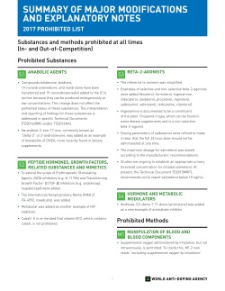 2017 Summary of Major Modifications and Explanatory Notes.