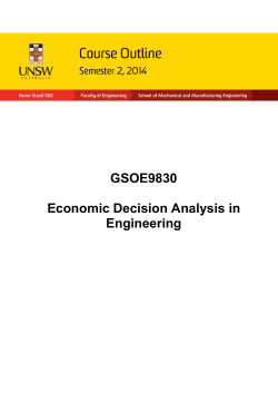 GSOE9830 Economic Decision Analysis in Engineering