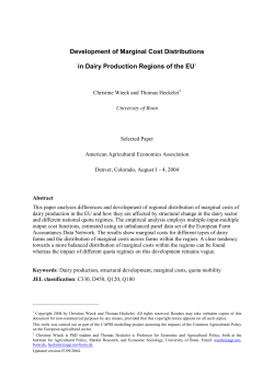 Development of Marginal Cost Distributions in