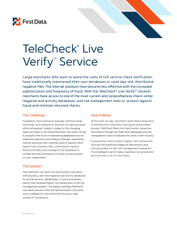 TeleCheck&reg; Live VerifySM Service