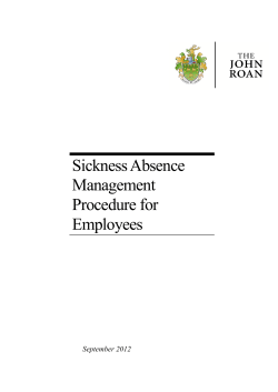Sickness Absence Management Procedure for