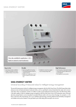 SMA ENERGY METER - Universal recording of measured values for
