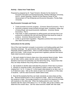 Gains from Trade Game - Common Sense Economics