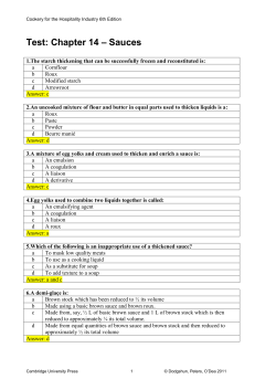 Test: Chapter 14 &ndash; Sauces - Cambridge University Press