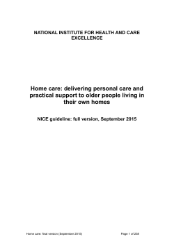delivering personal care and practical support to older