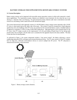 Battery Storage for Supplementing Renewable Energy Systems