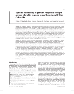 Species variability in growth response to light across - Sortie-ND