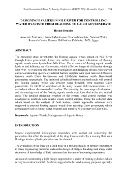 designing barriers in nile river for controlling water hyacinth