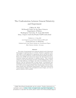The Confrontation between General Relativity and Experiment