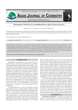 Biosorption of Nickel Ions by Immobilized Brown Algae Laminaria