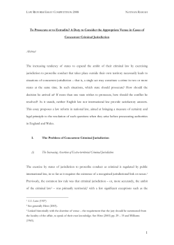 To Prosecute or to Extradite? A Duty to Consider