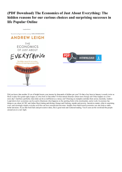 The Economics of Just About Everything: The hidden