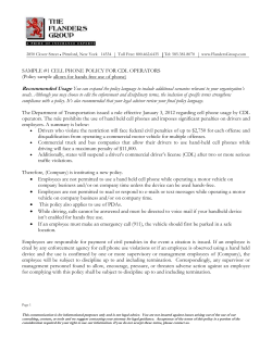 cell phone policy for cdl drivers