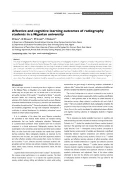 Affective and cognitive learning outcomes of radiography students in
