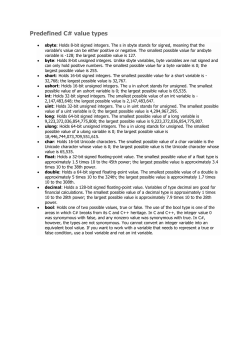 Predefined C# value types