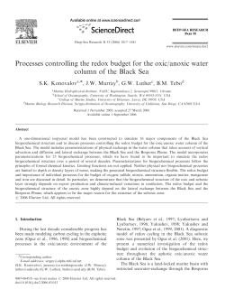 Processes controlling the redox budget for the oxic/anoxic water