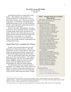 Although the nitrogen requirements of aquatic plants can