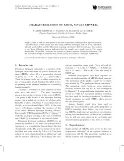 CHARACTERIZATION OF KHCO3 SINGLE CRYSTAL