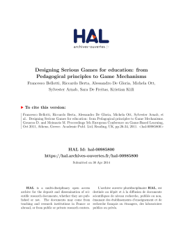 Designing Serious Games for education: from - Hal-SHS