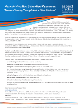 Theory of Mind - Autism Spectrum Australia