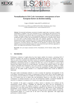 Normalization in Life Cycle Assessment