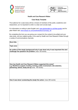Health and Care Research Wales Case Study template