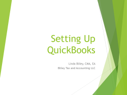 Setting Up QuickBooks - Good Cents Accountant