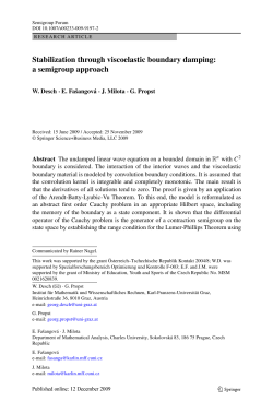 Stabilization through viscoelastic boundary damping: a semigroup
