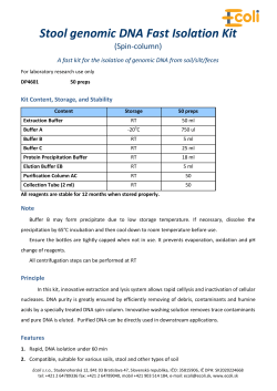 Micro Sample DNA Fast Extraction Kit