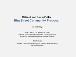Milliard and Linda Fuller BlueStreet Community Proposal Production