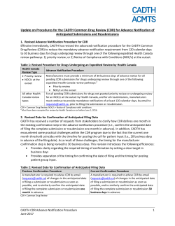 Revised advance notification process for pending CDR